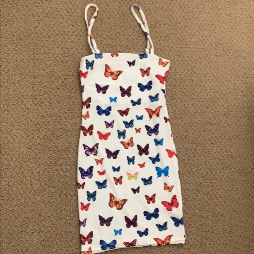 Butterfly suede dress